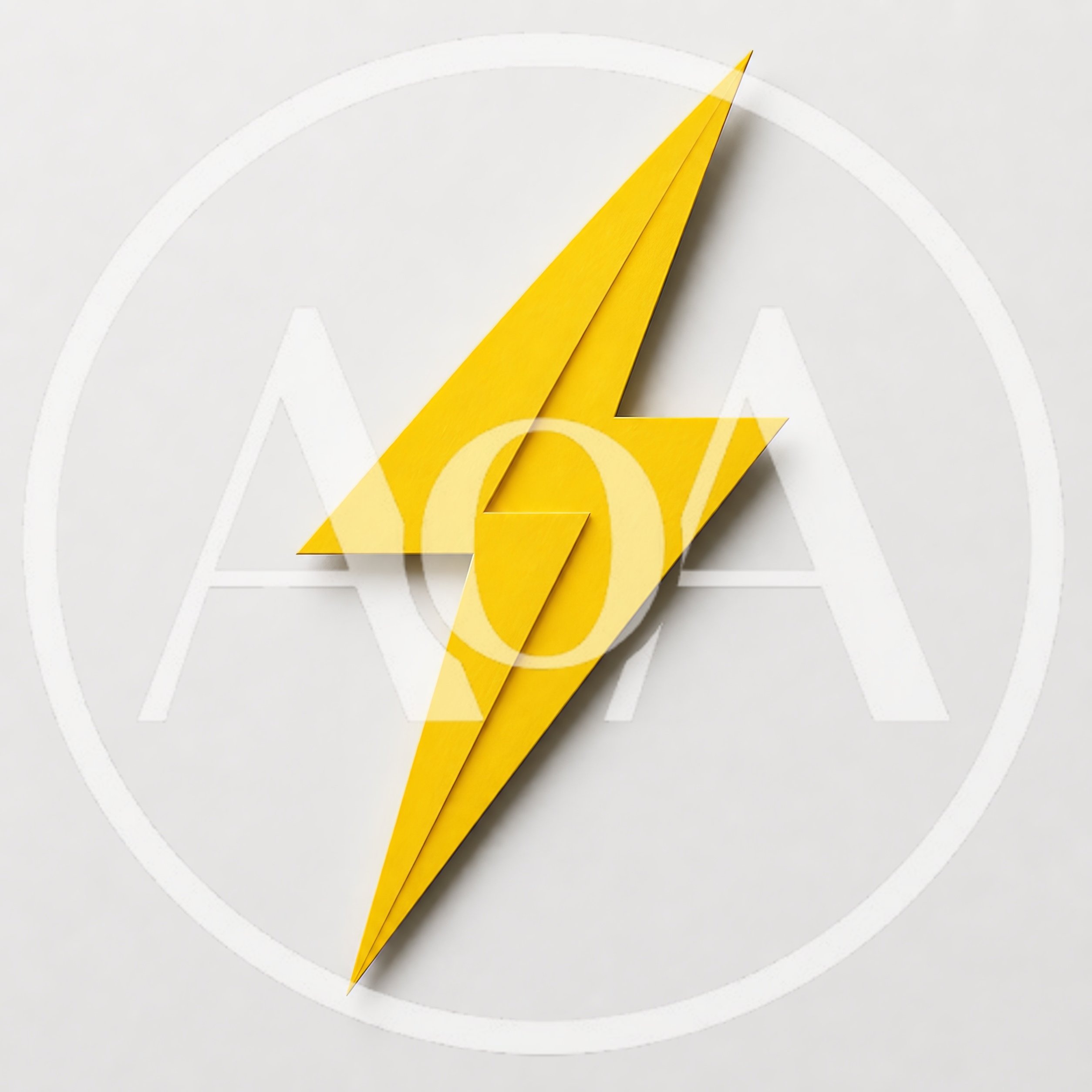 Yellow Lightning Bolt Icon On White Background