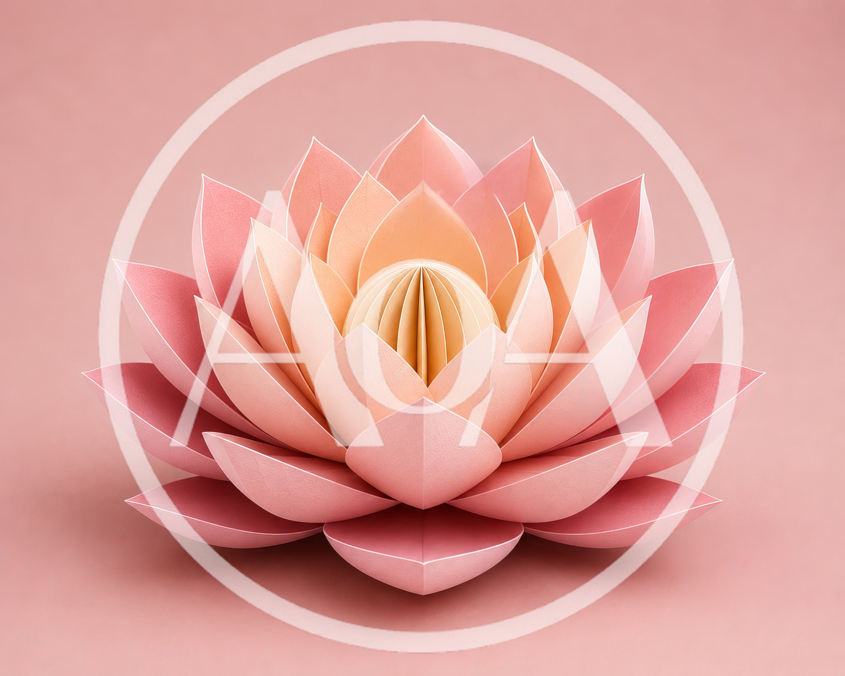 Paper Lotus Flower Sculpture on Pink Background