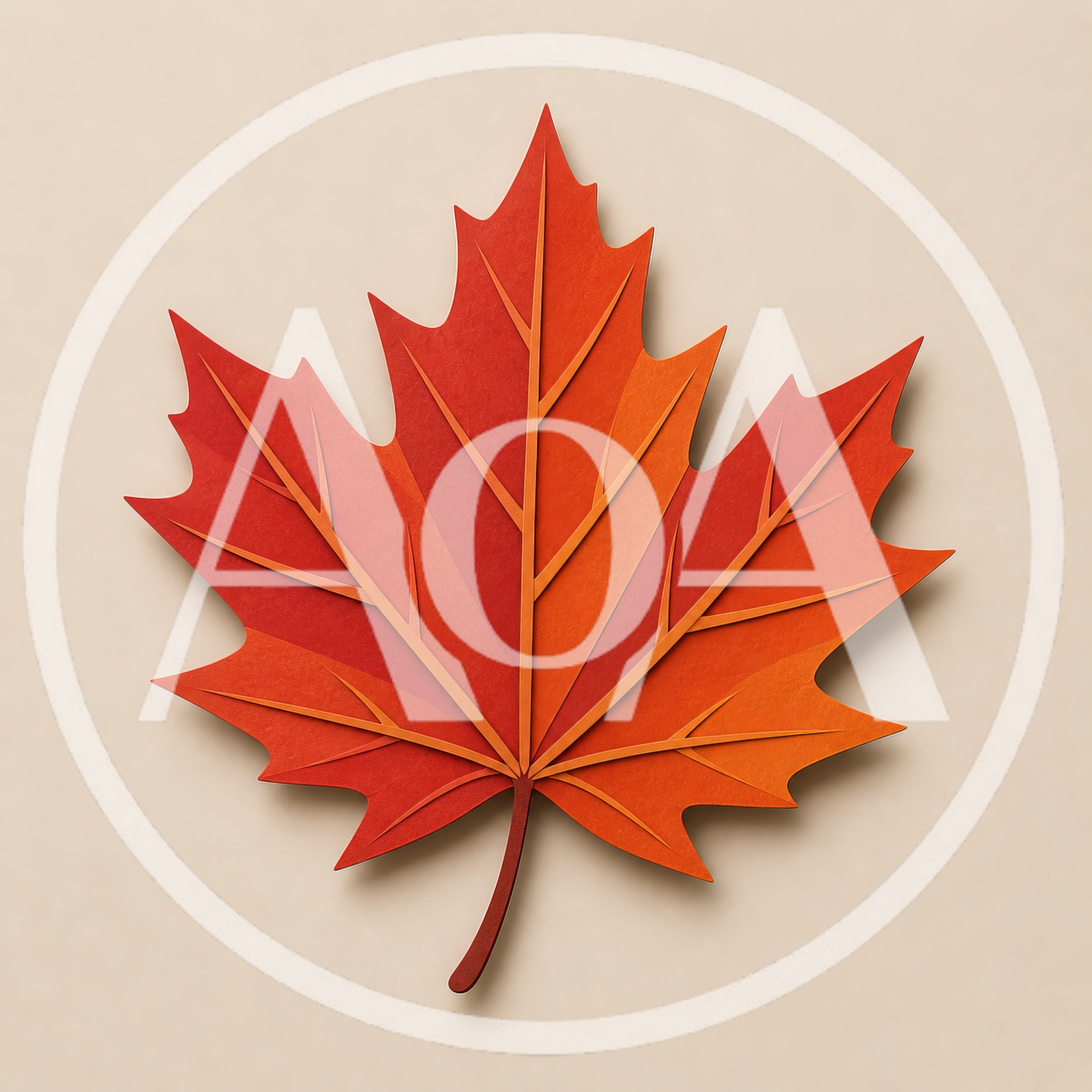 Paper Cutout Maple Leaf Illustration
