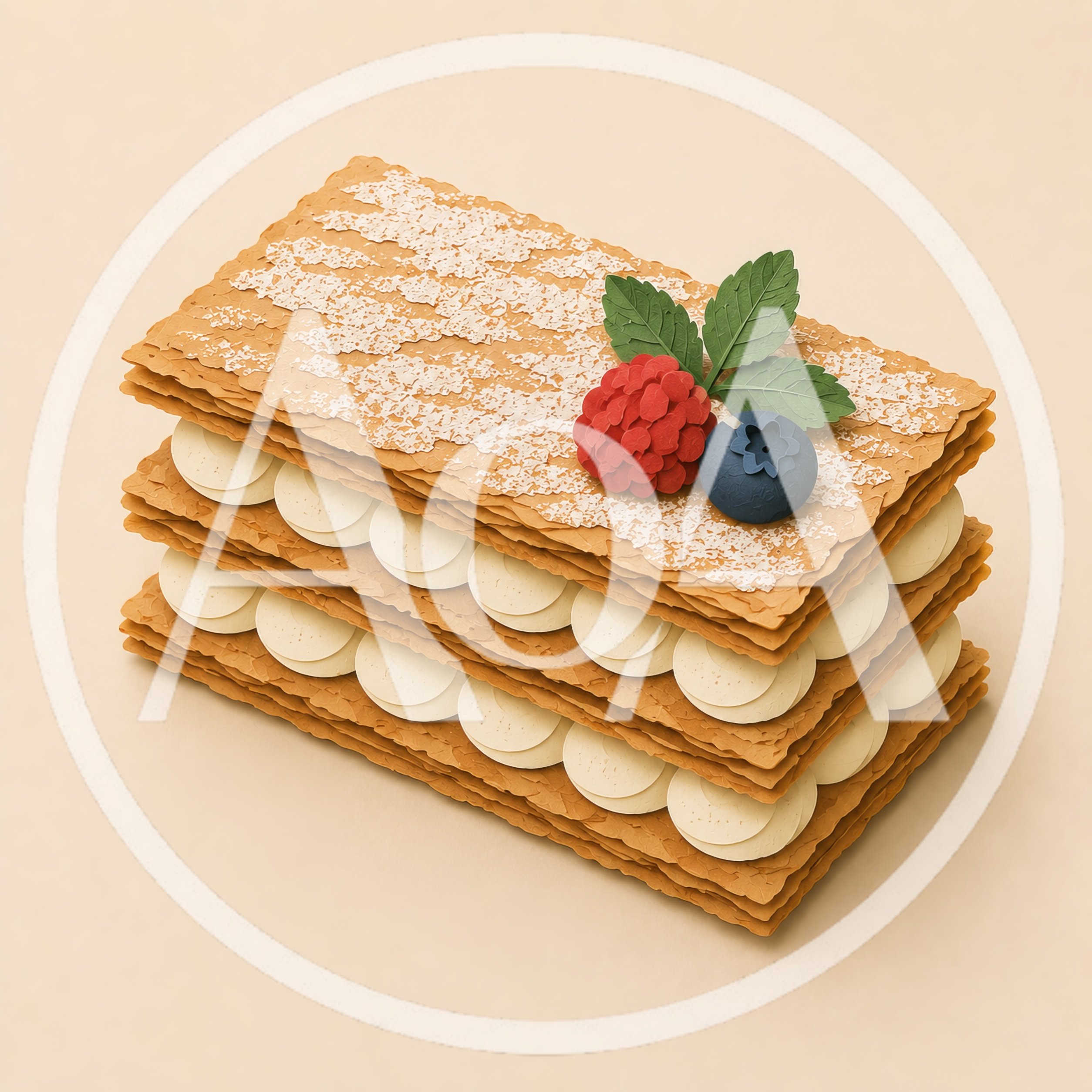 Paper Craft Mille-Feuille Pastry With Berries