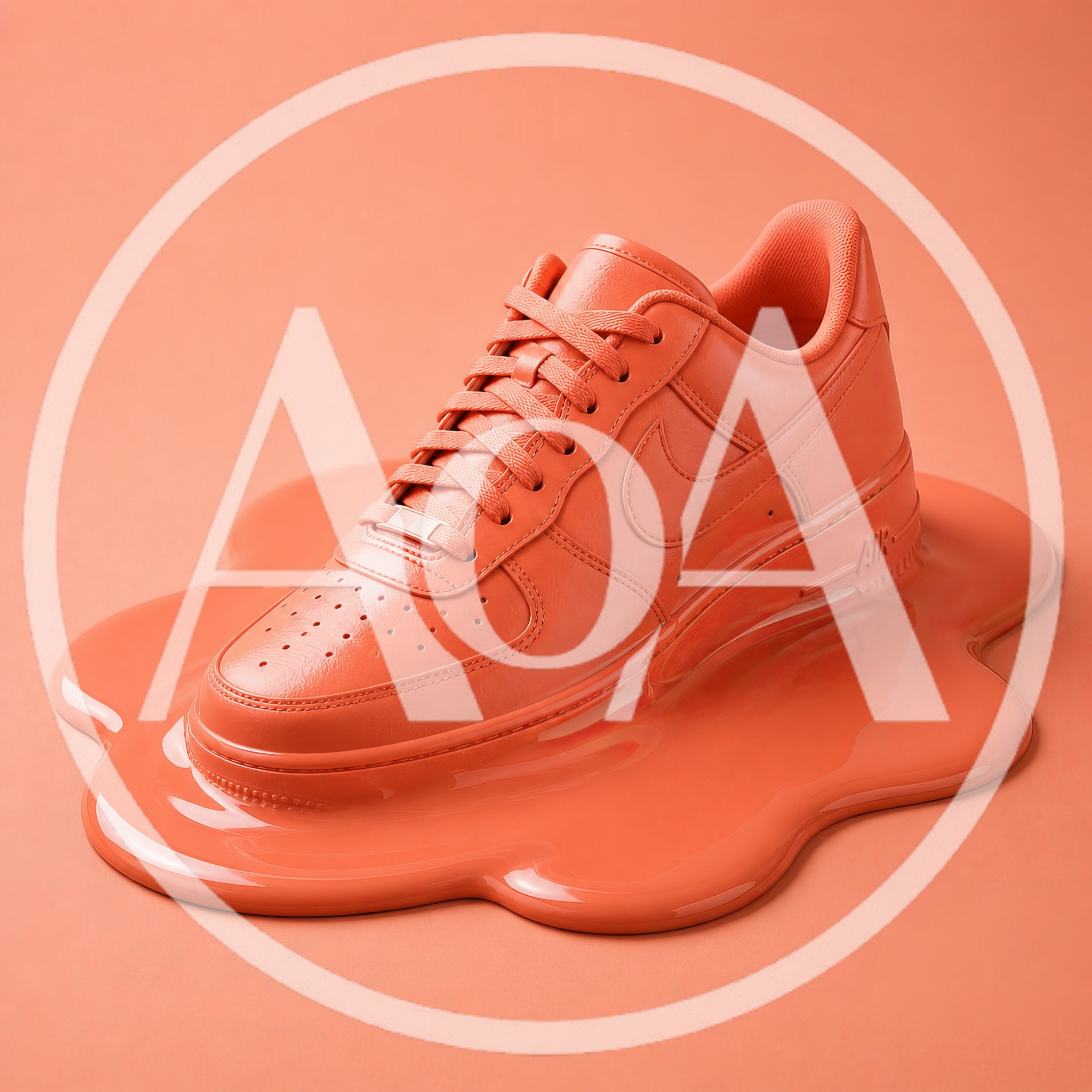Melting Orange Nike Air Force One Sneaker