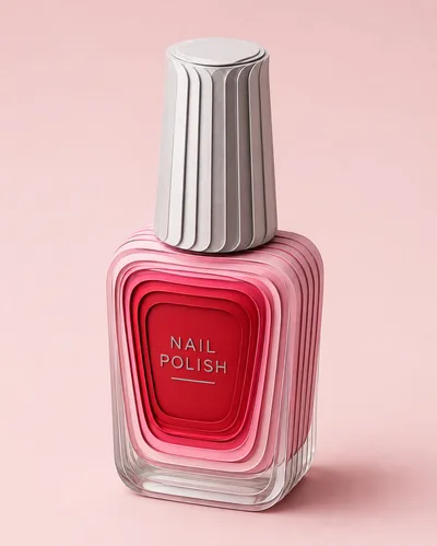 Layered Paper Cut Style Nail Polish Bottle