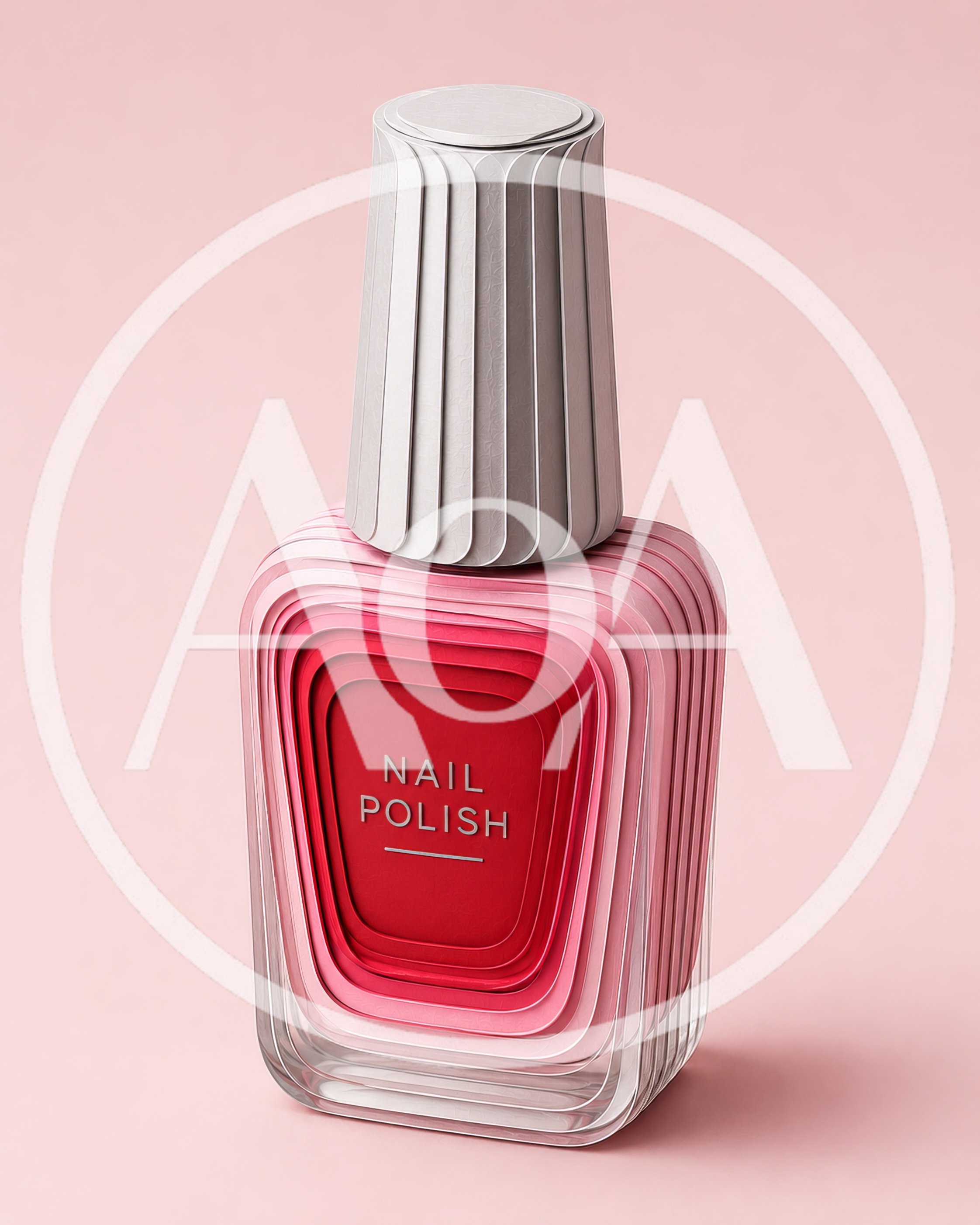 Layered Paper Cut Style Nail Polish Bottle
