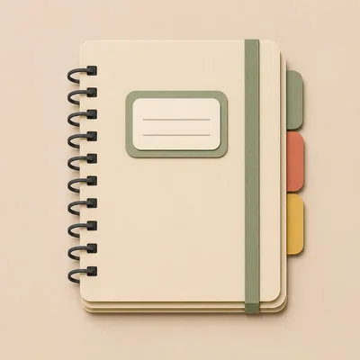 Minimalist Spiral Notebook With Colorful Index Tabs