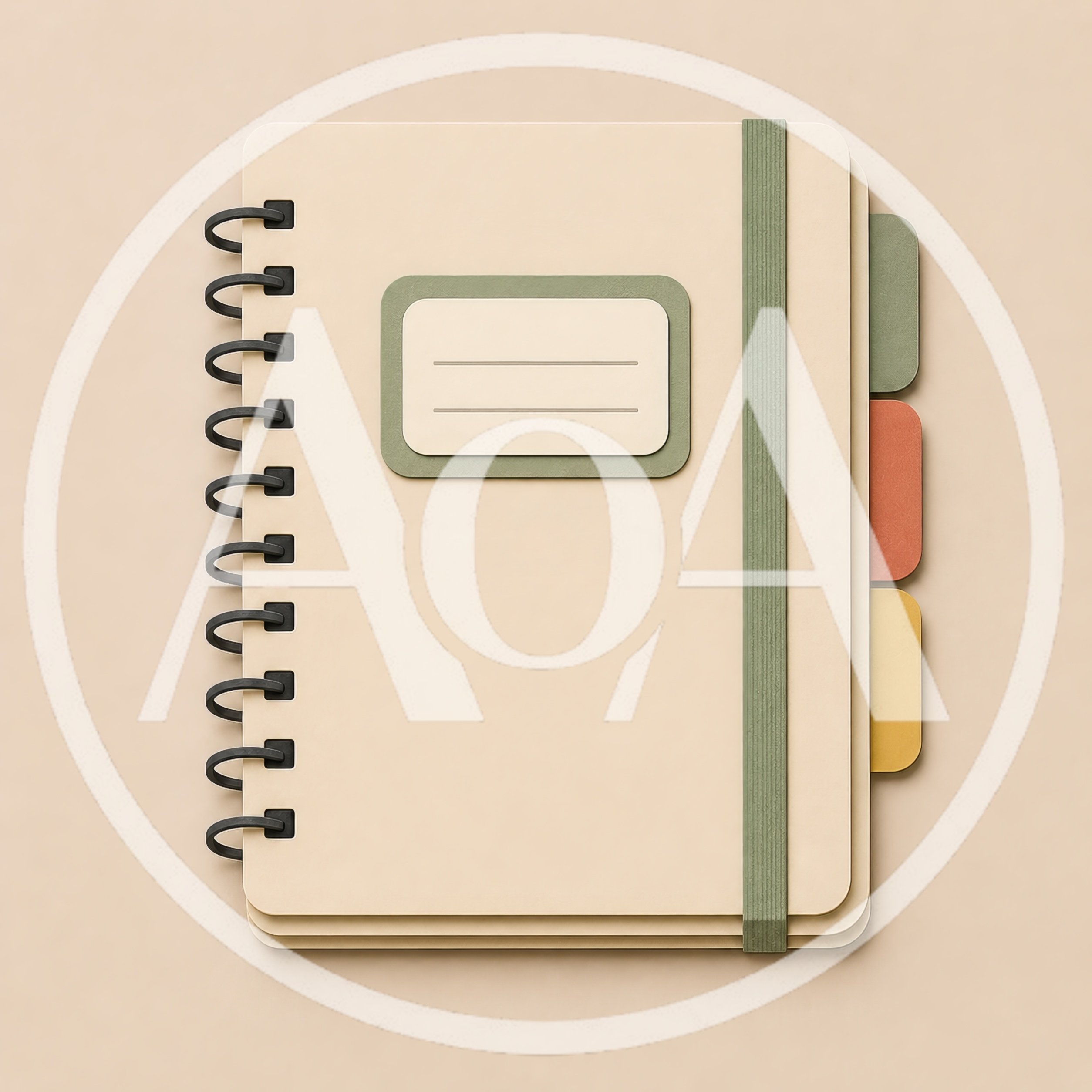 Minimalist Spiral Notebook With Colorful Index Tabs