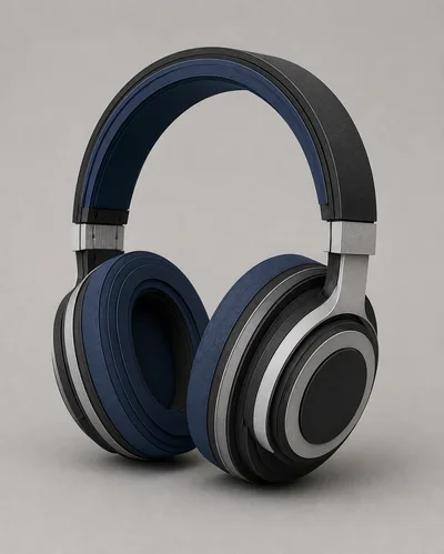 Modern Studio Headphones On A Neutral Background