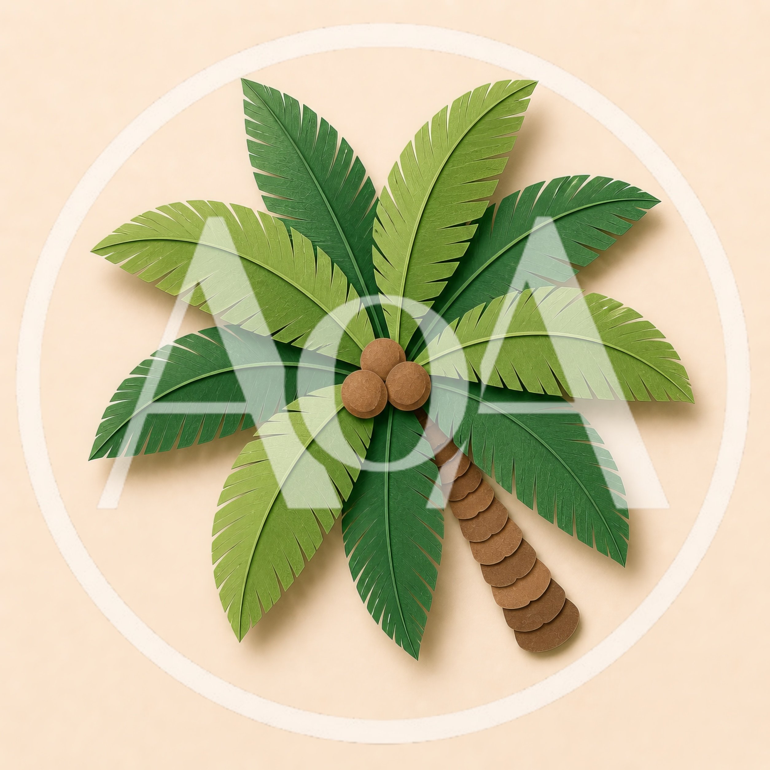Paper Craft Palm Tree Illustration