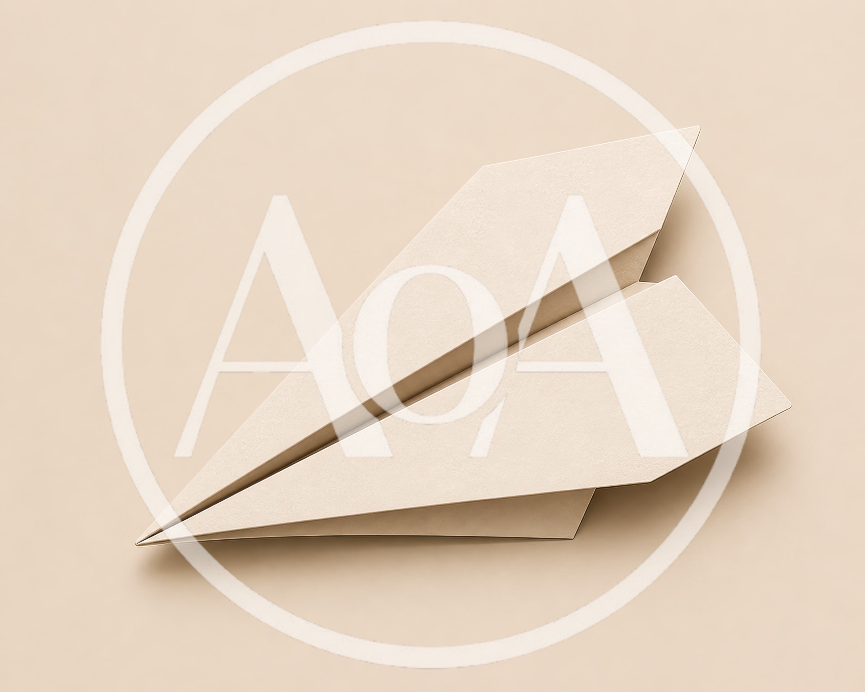 Minimalist Paper Airplane On A Beige Background