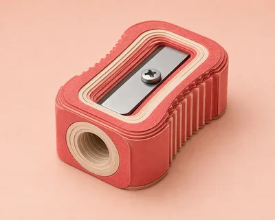 Paper Layered Pencil Sharpener Art Object