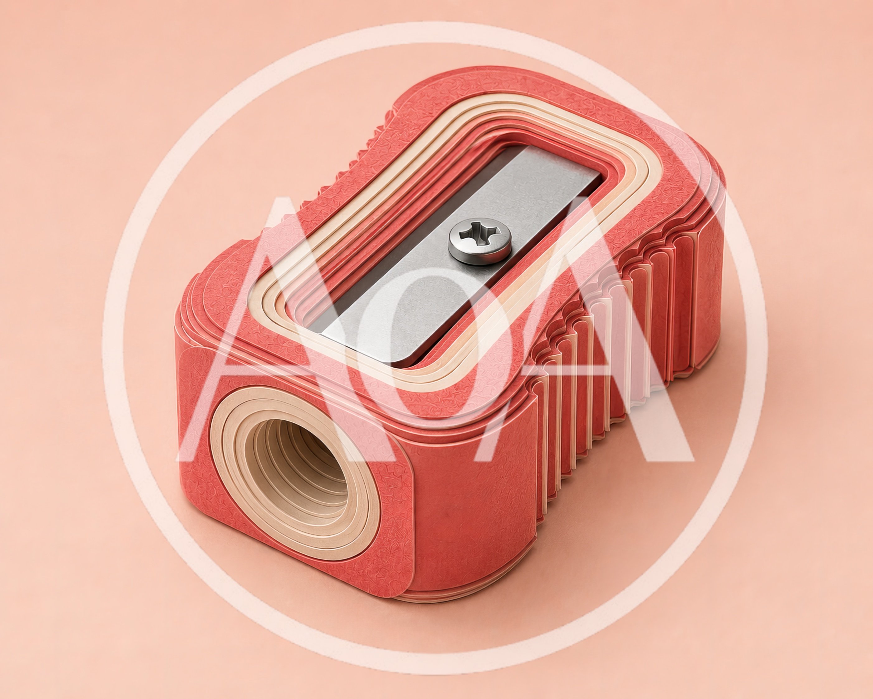 Paper Layered Pencil Sharpener Art Object