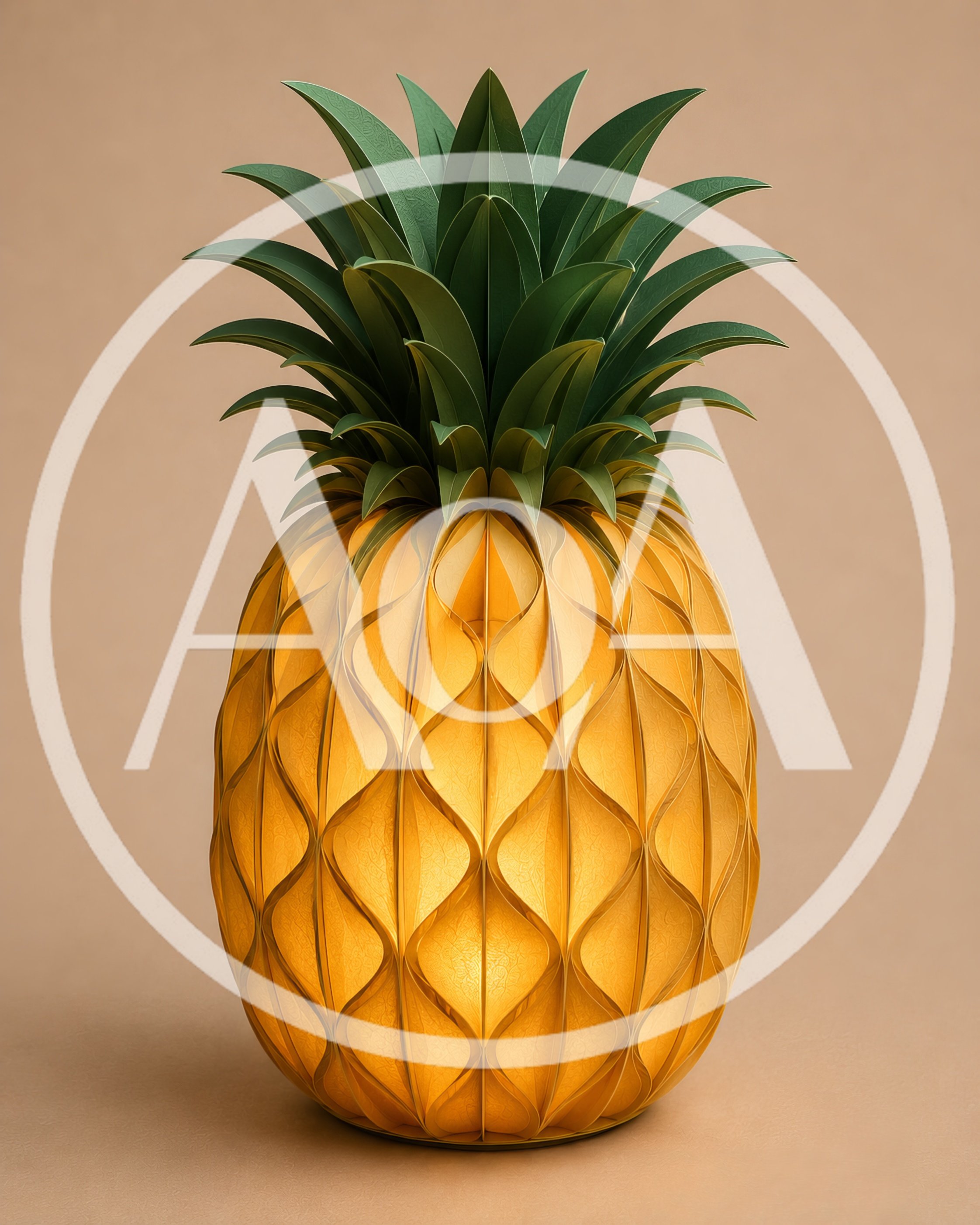 Illuminated Pineapple Shaped Decorative Paper Lamp