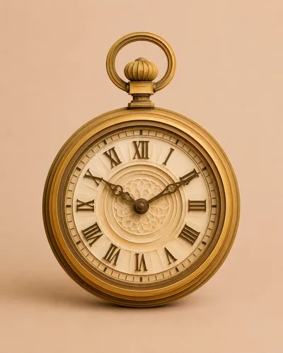 Vintage Gold Pocket Watch With Roman Numerals