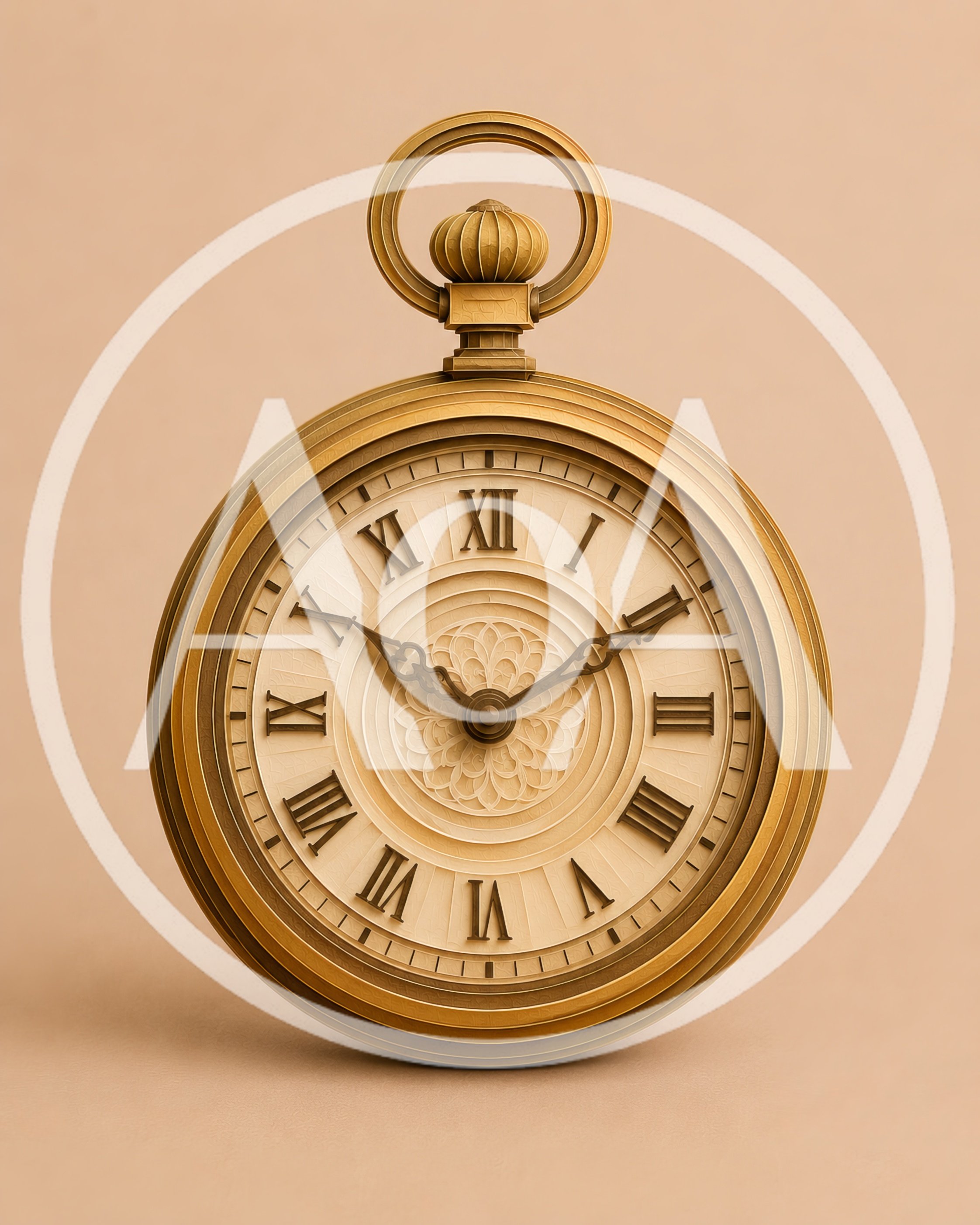 Vintage Gold Pocket Watch With Roman Numerals