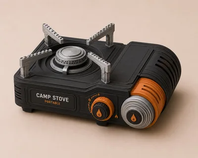 Portable Black And Orange Camping Stove