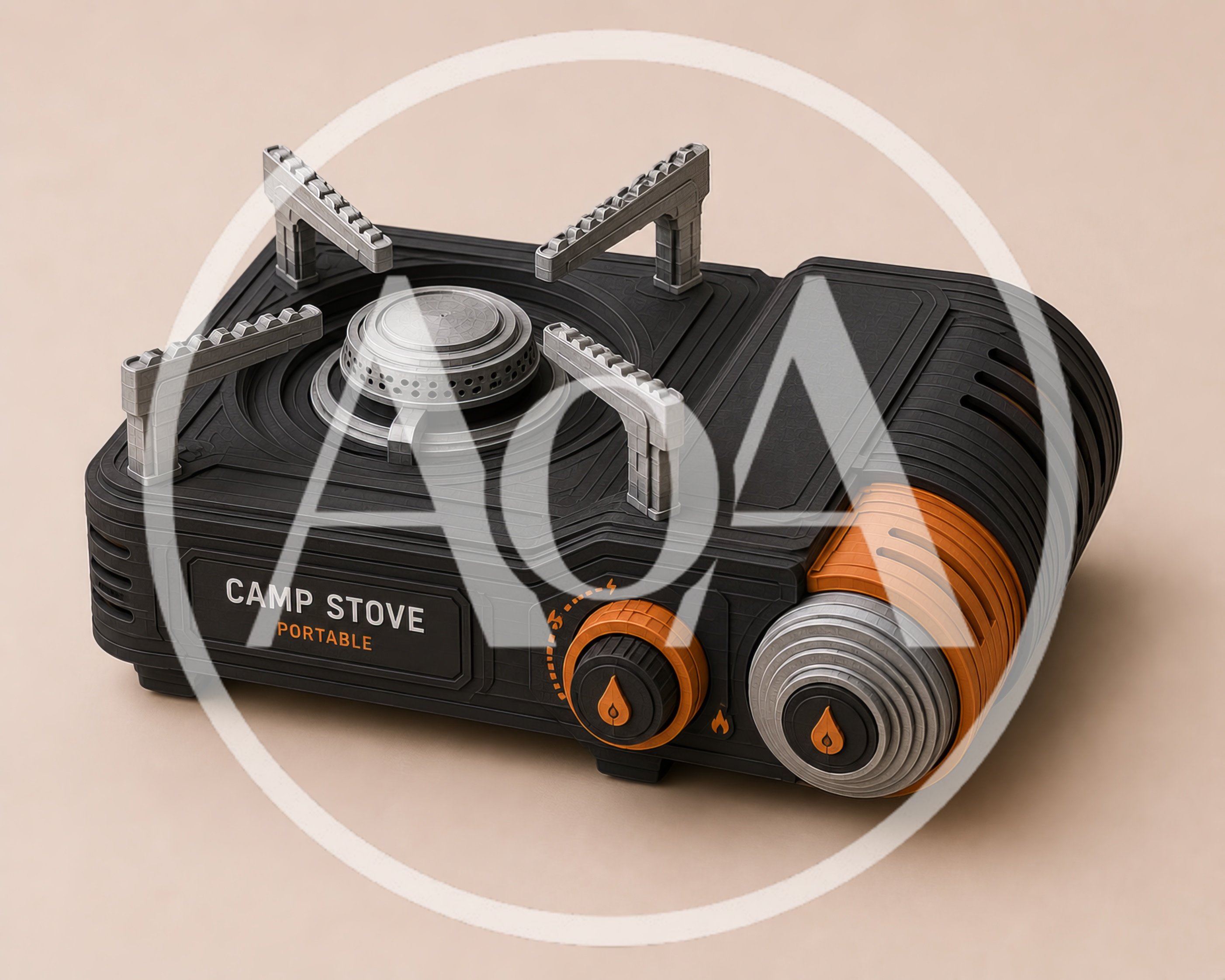 Portable Black And Orange Camping Stove