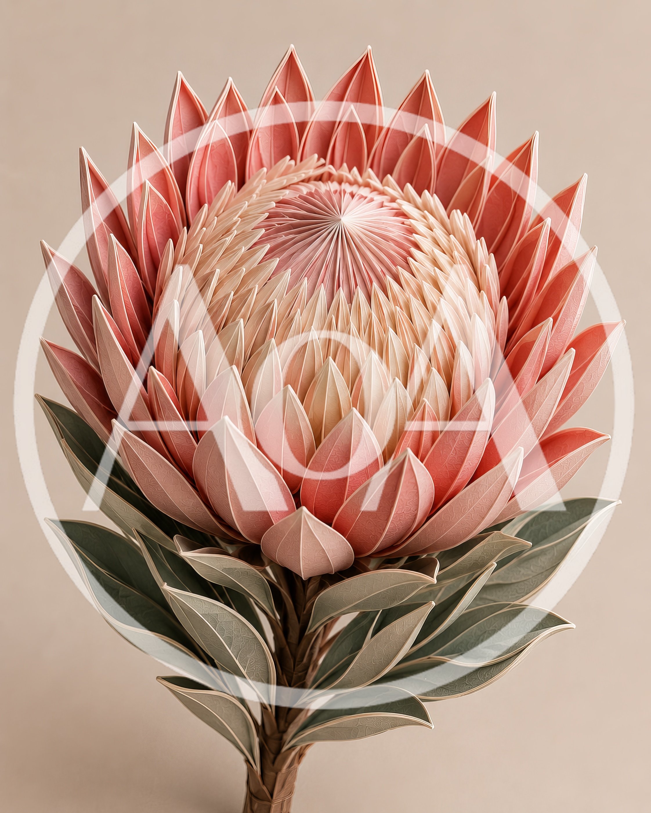 Paper Art Protea Flower Sculpture