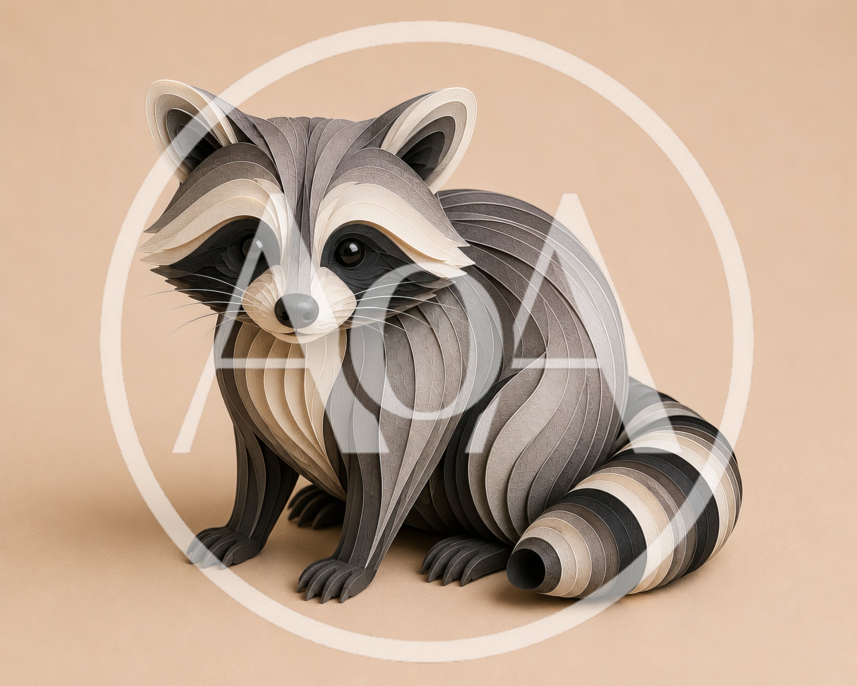 Paper Quilling Art Of A Raccoon