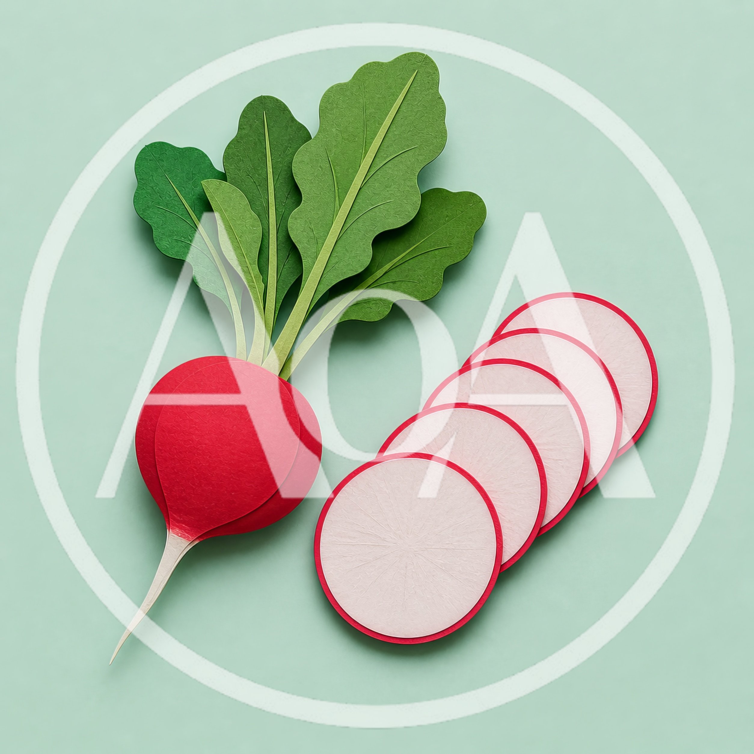 Paper Craft Radish With Sliced Pieces