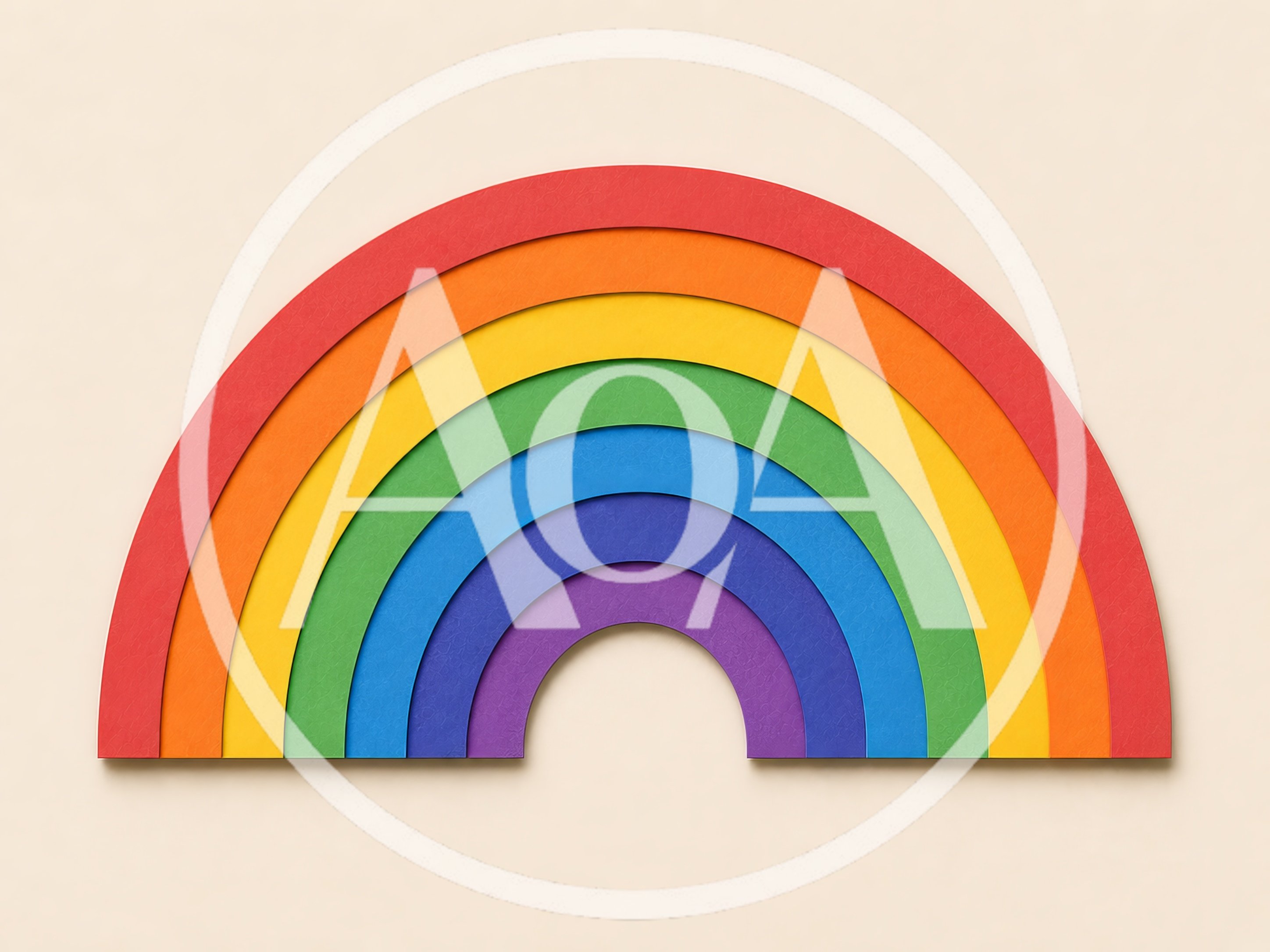 Layered Paper Cutout Rainbow Illustration