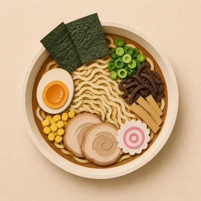 Paper Craft Illustration Of A Bowl Of Ramen