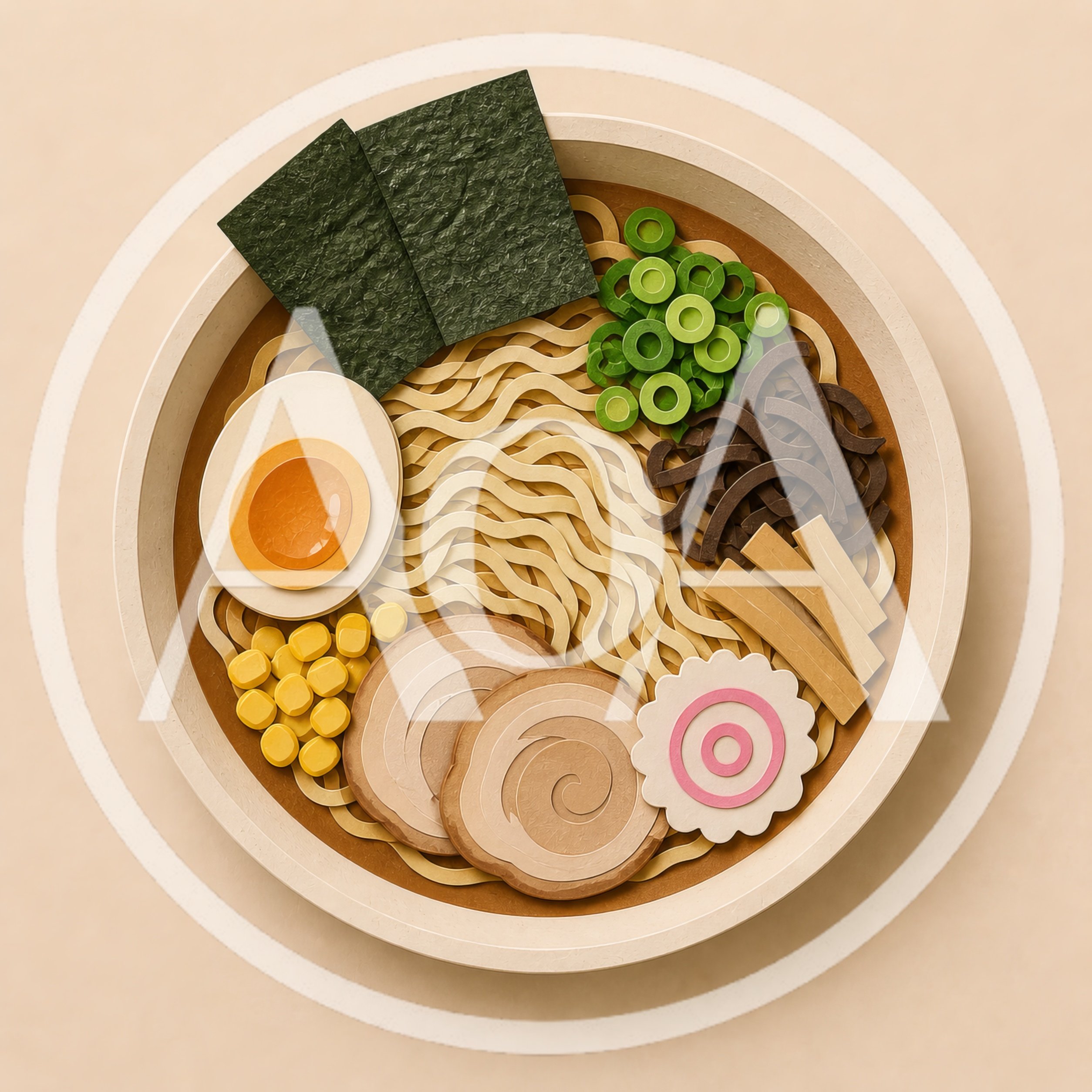 Paper Craft Illustration Of A Bowl Of Ramen