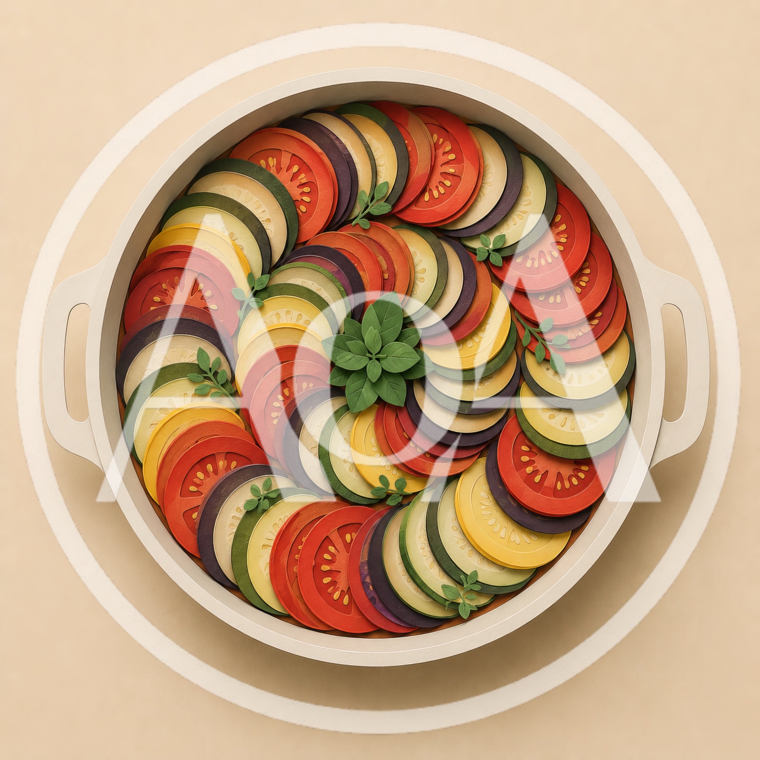 Top View Of Ratatouille Vegetable Dish In Pan