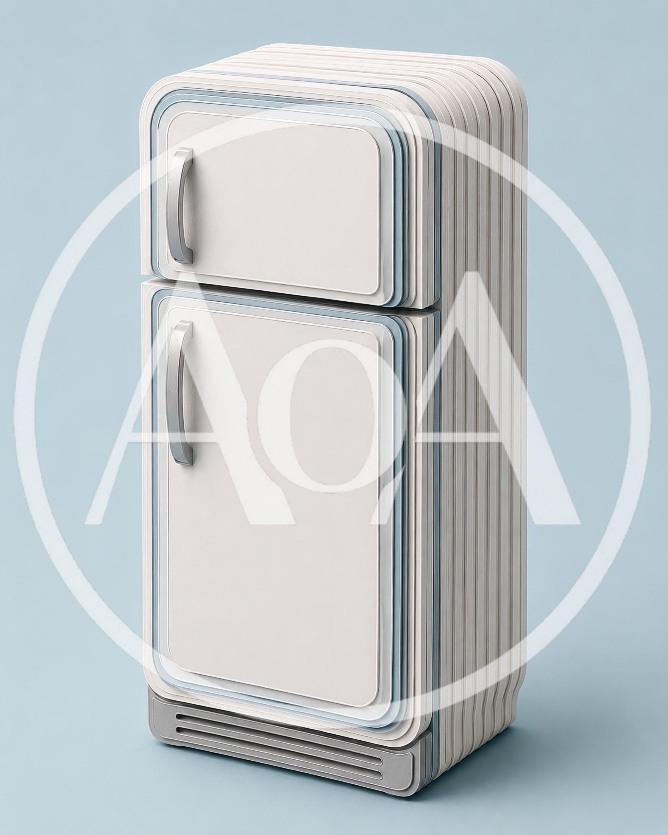 Retro Style Refrigerator With Layered Design