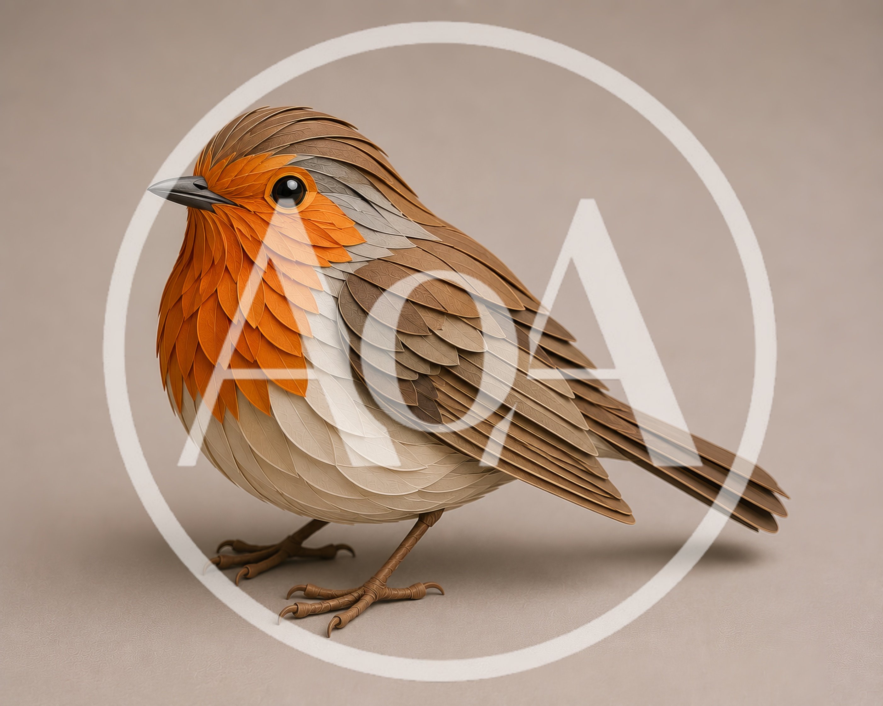 Paper Craft Robin Bird Sculpture
