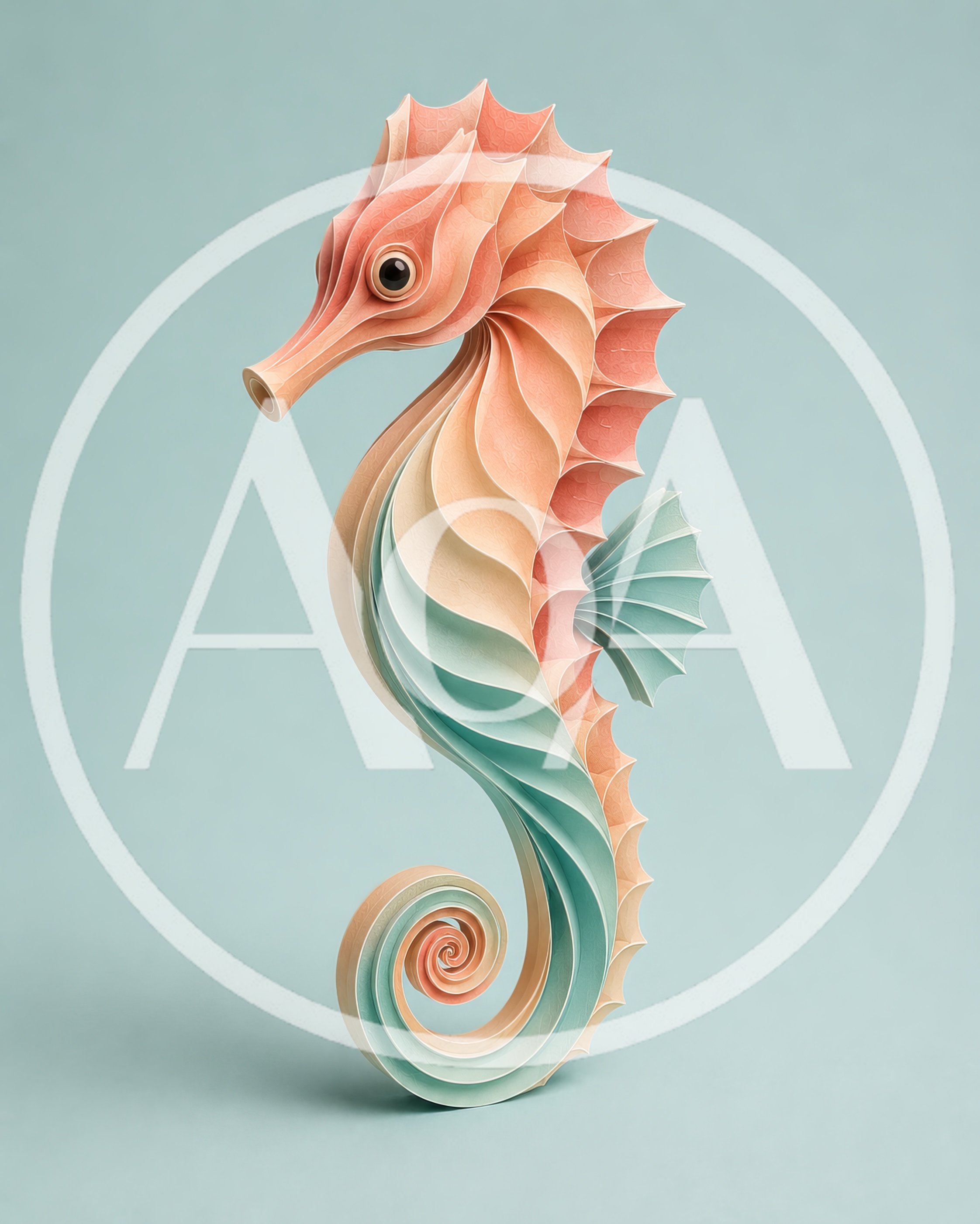 Paper Quilling Seahorse Sculpture