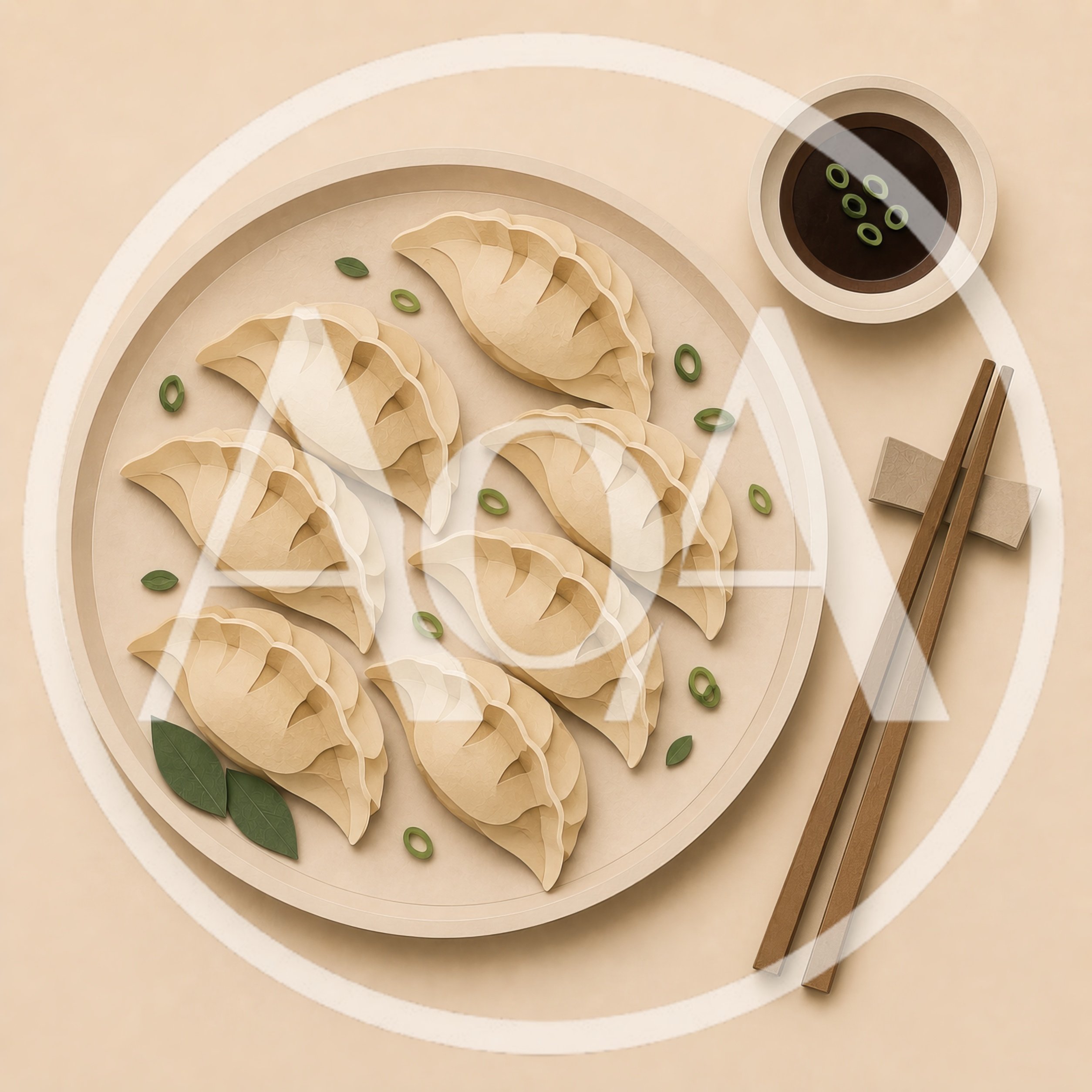Paper Craft Dumplings On A Plate With Chopsticks