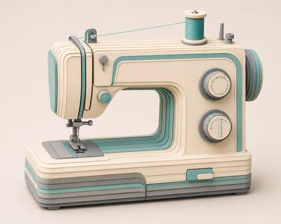 Minimalist 3D Rendered Sewing Machine