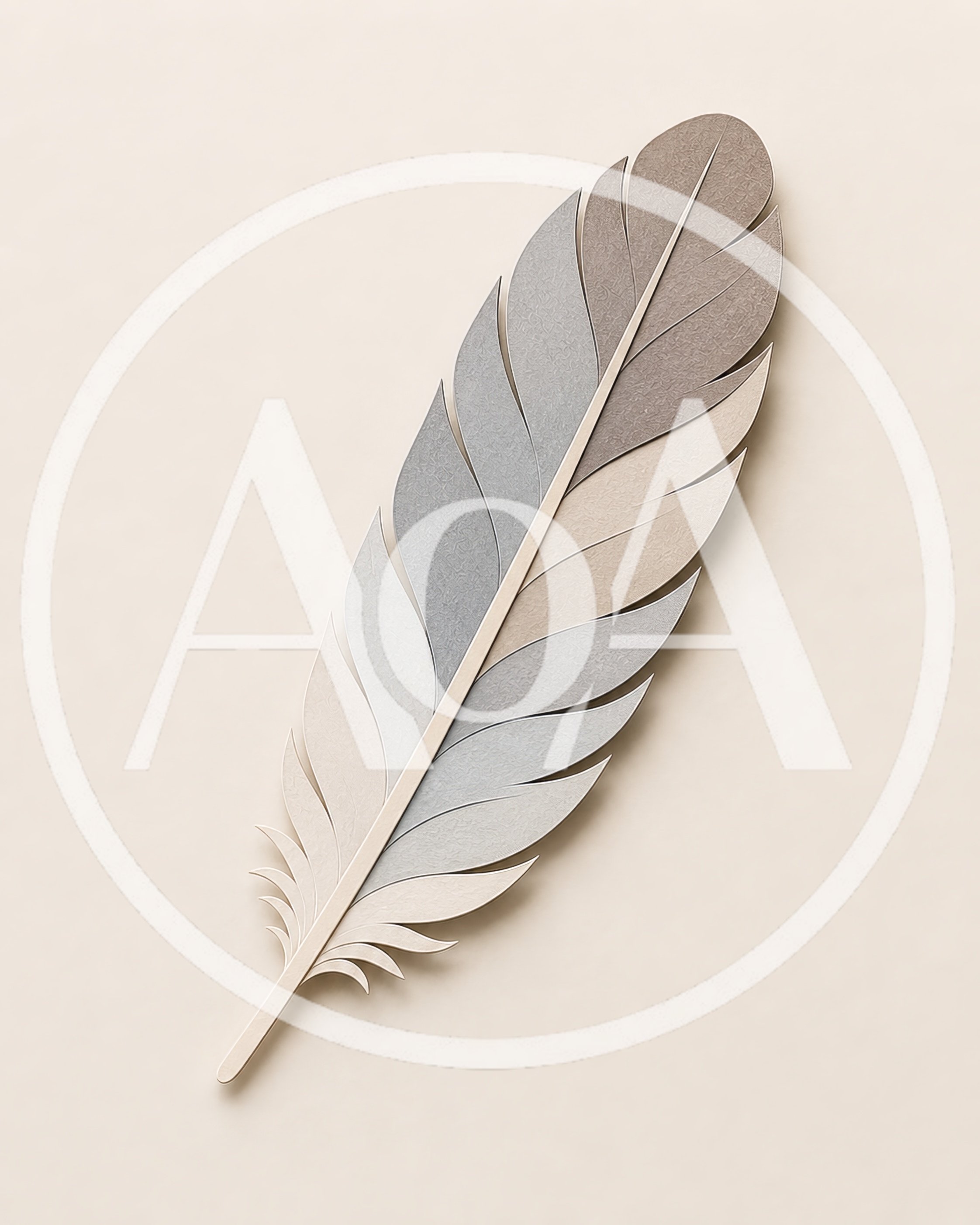 Minimalist Paper Cutout Feather Illustration