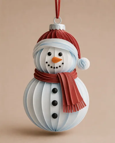 Paper Craft Snowman Christmas Ornament Hanging