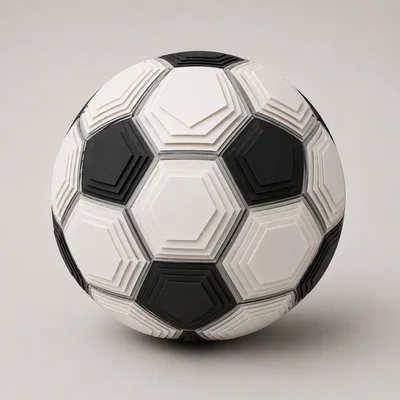 Layered Paper Craft Soccer Ball Isolated