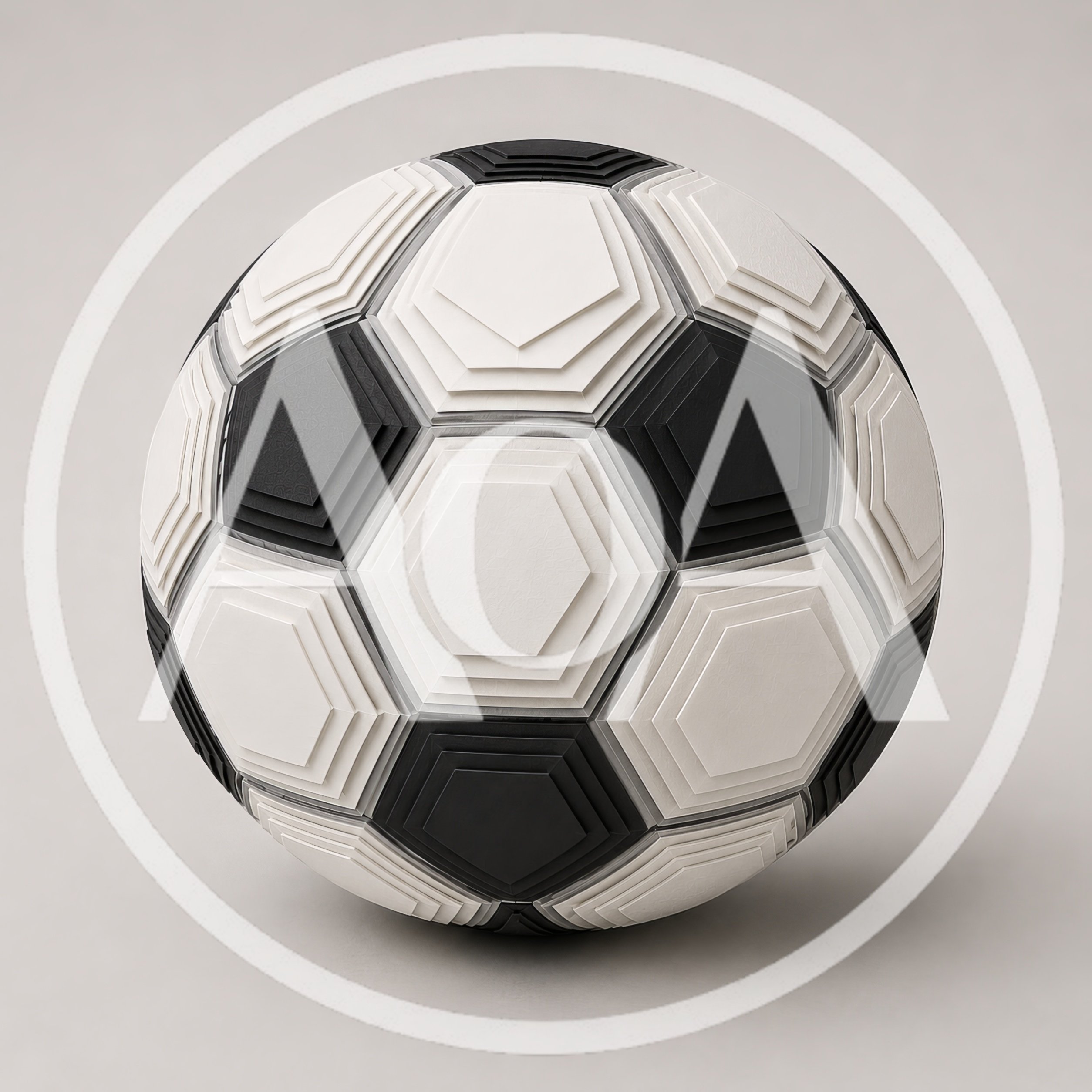 Layered Paper Craft Soccer Ball Isolated