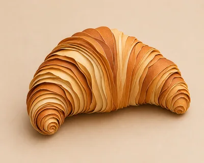 Artistic Paper Quilling Croissant Sculpture
