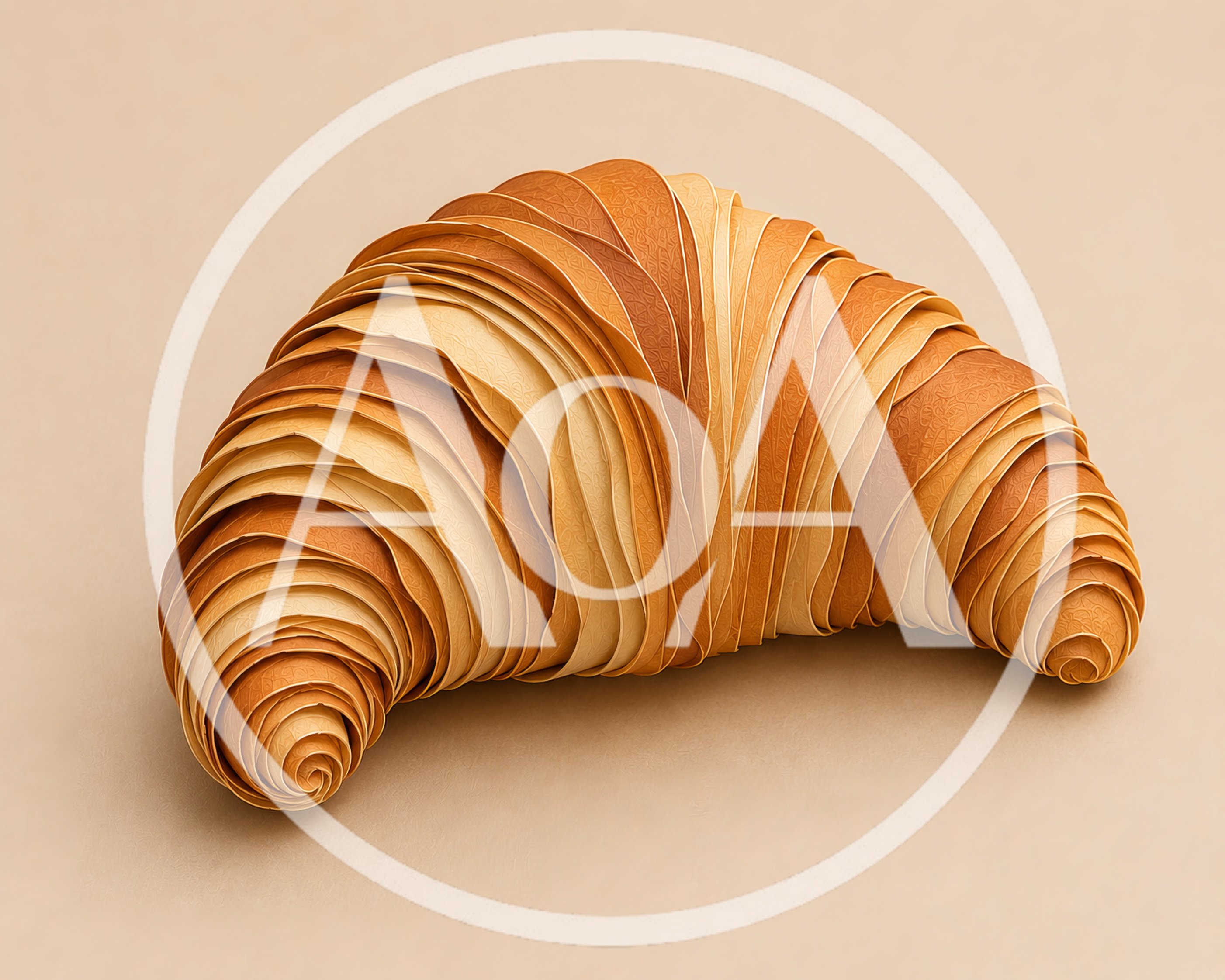 Artistic Paper Quilling Croissant Sculpture