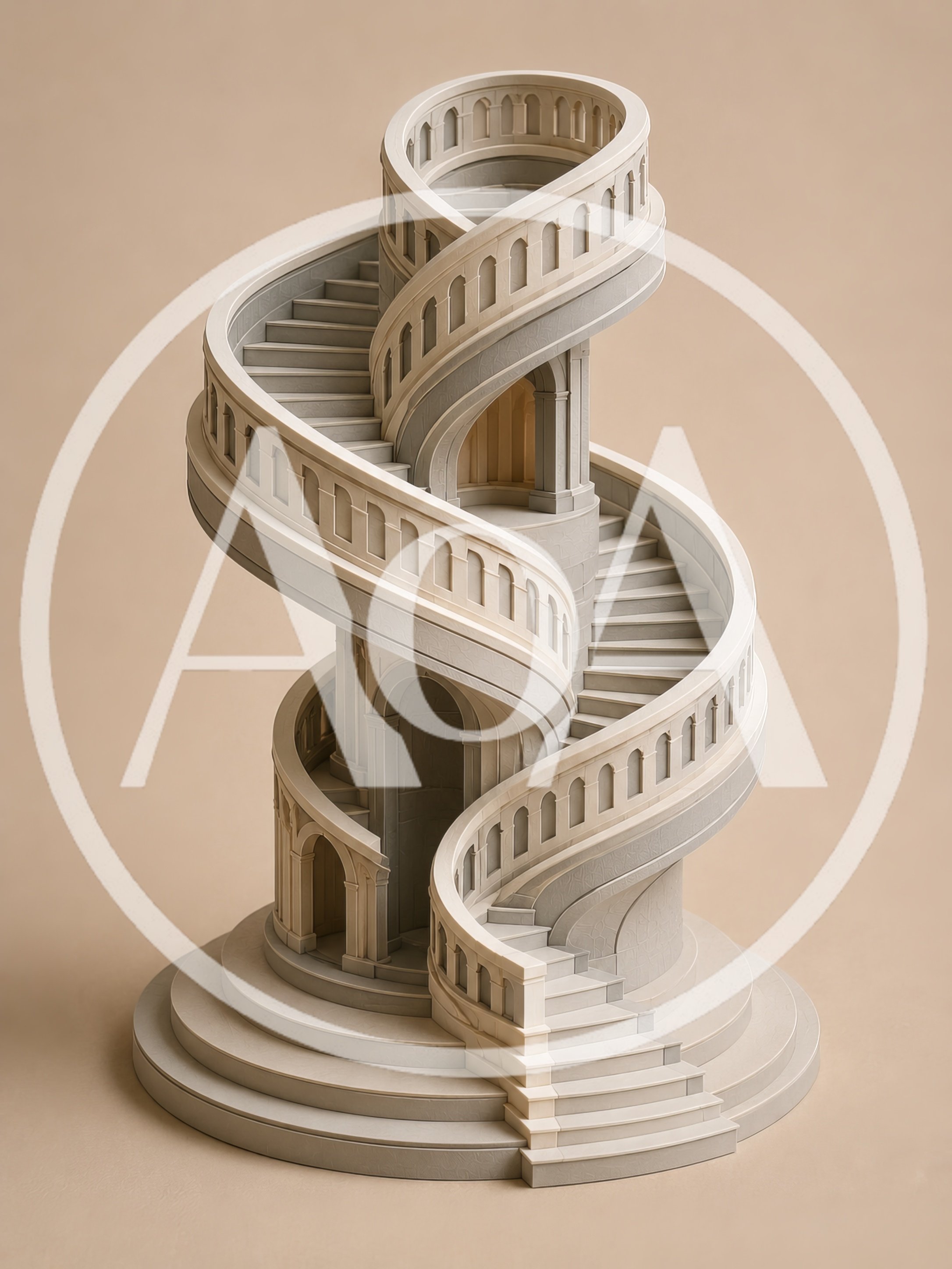 Architectural Model Of A Spiral Staircase