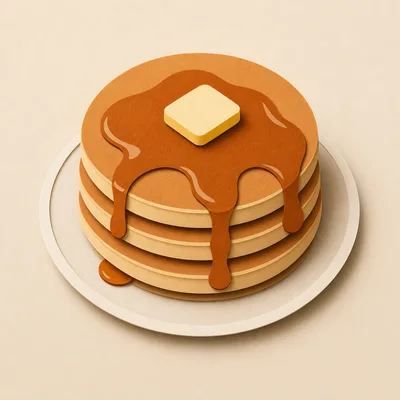 Stack Of Pancakes With Butter And Syrup
