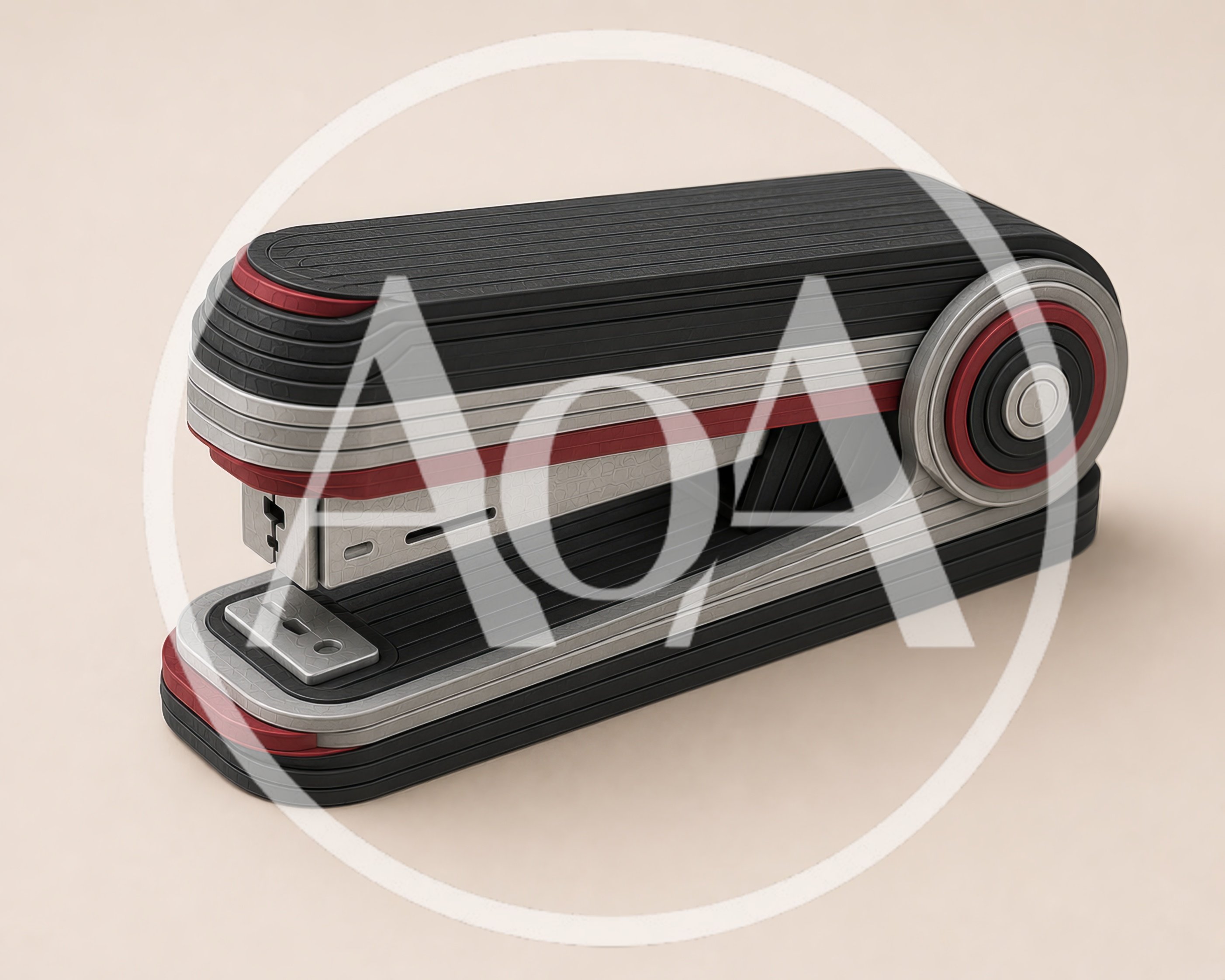 Modern Industrial Design Stapler on Neutral Background