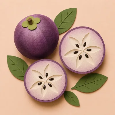 Paper Craft Star Apple Fruit Composition