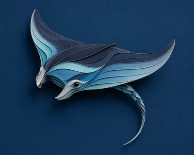 Paper Quilling Art Of A Manta Ray