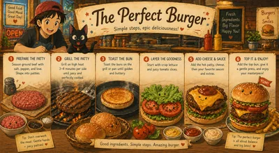 Illustrated Guide To Making The Perfect Burger
