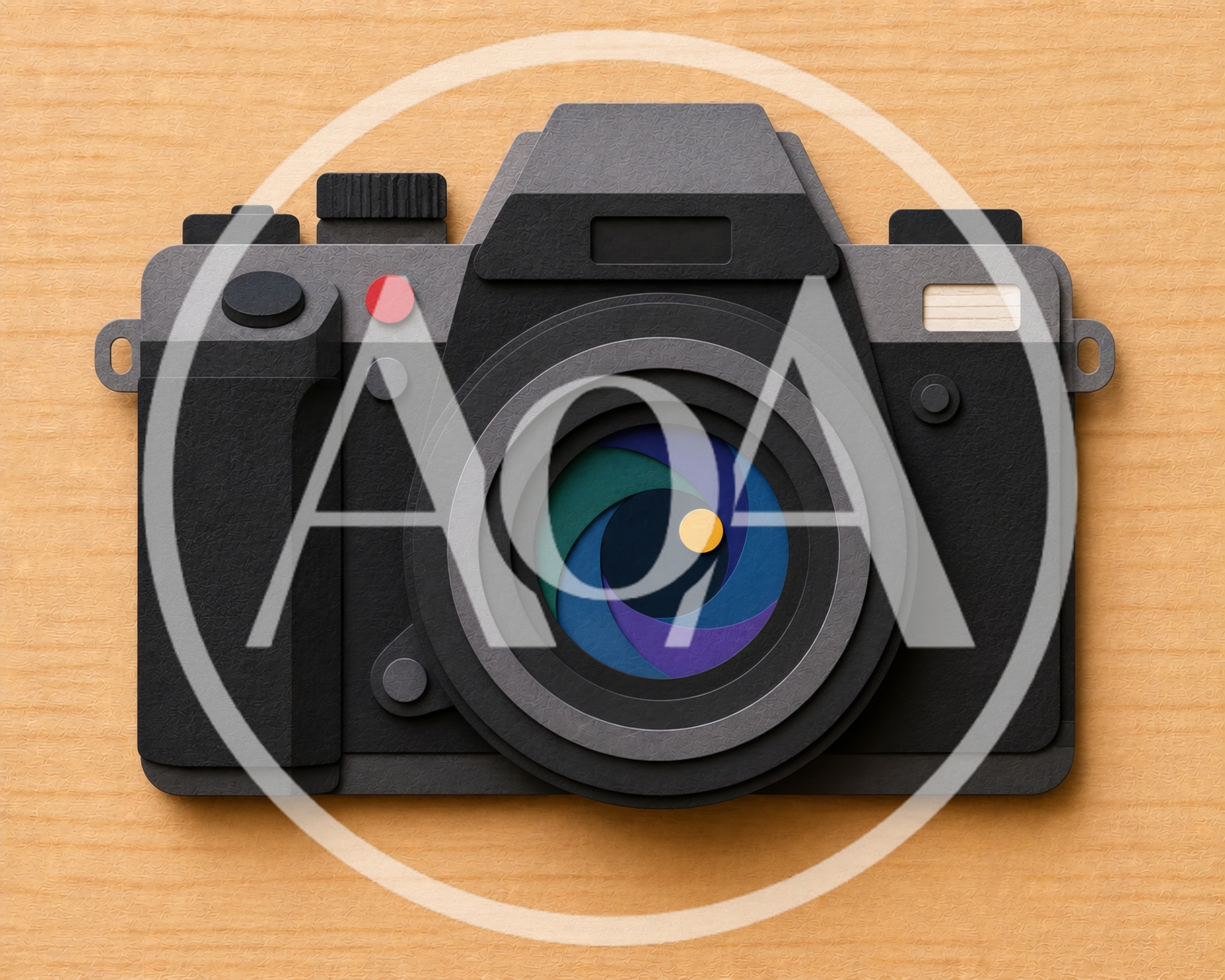 Paper Cutout Style Camera Illustration