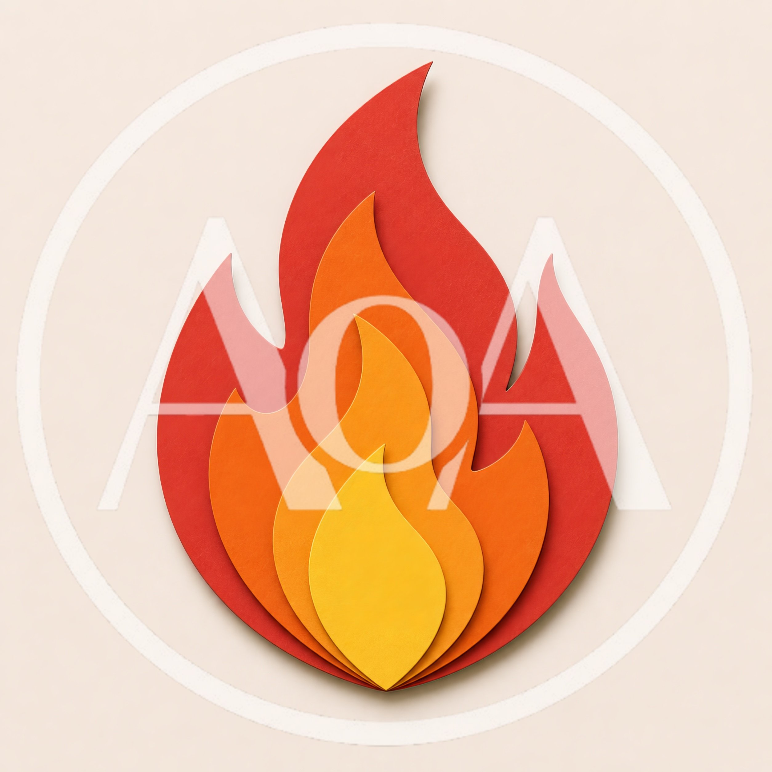 Layered Paper Cutout Flame Illustration