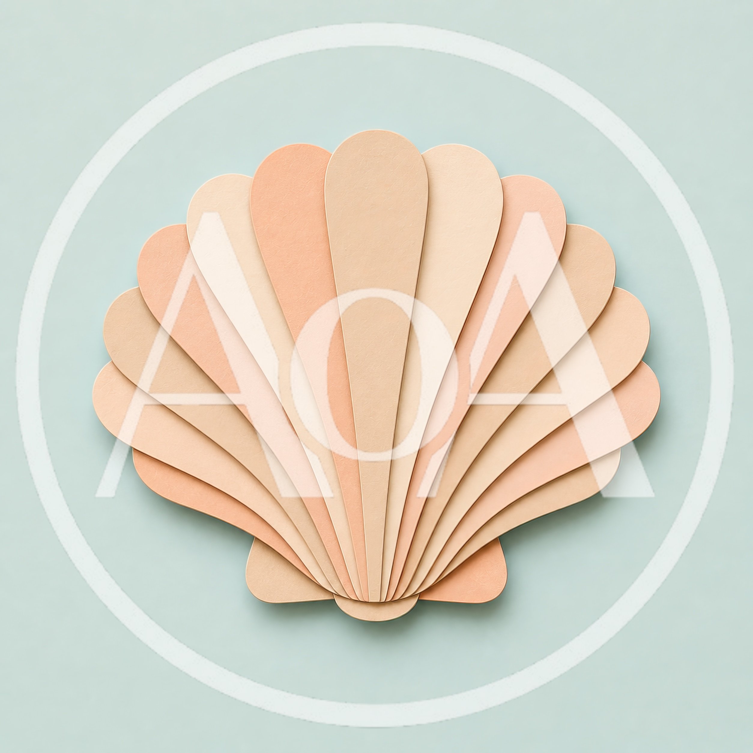 Paper Cutout Seashell Illustration On Pastel Background