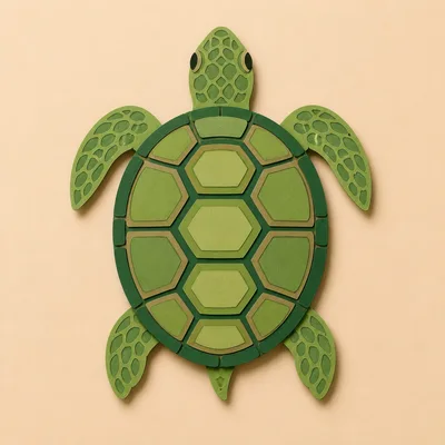 Paper Cutout Sea Turtle Illustration