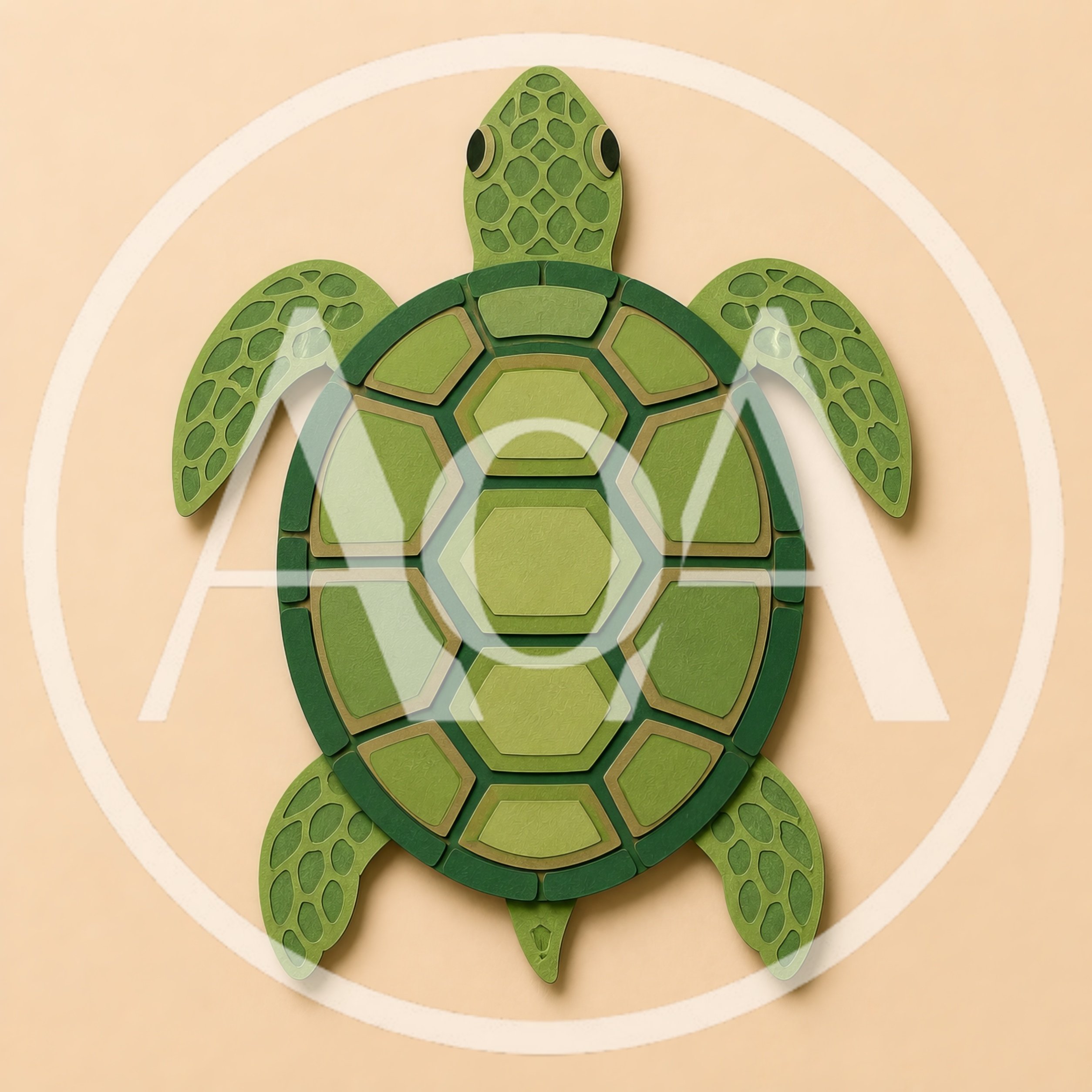 Paper Cutout Sea Turtle Illustration