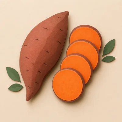 Paper Craft Sweet Potato With Sliced Pieces