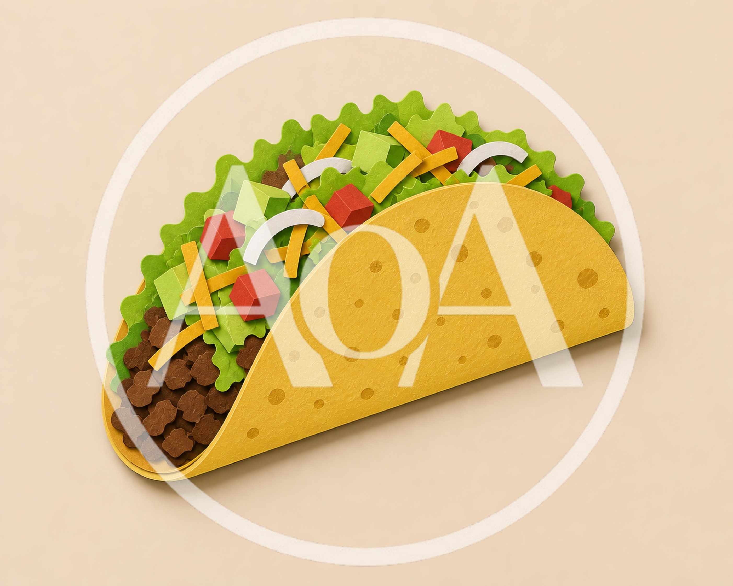 Paper Cutout Style Taco Illustration